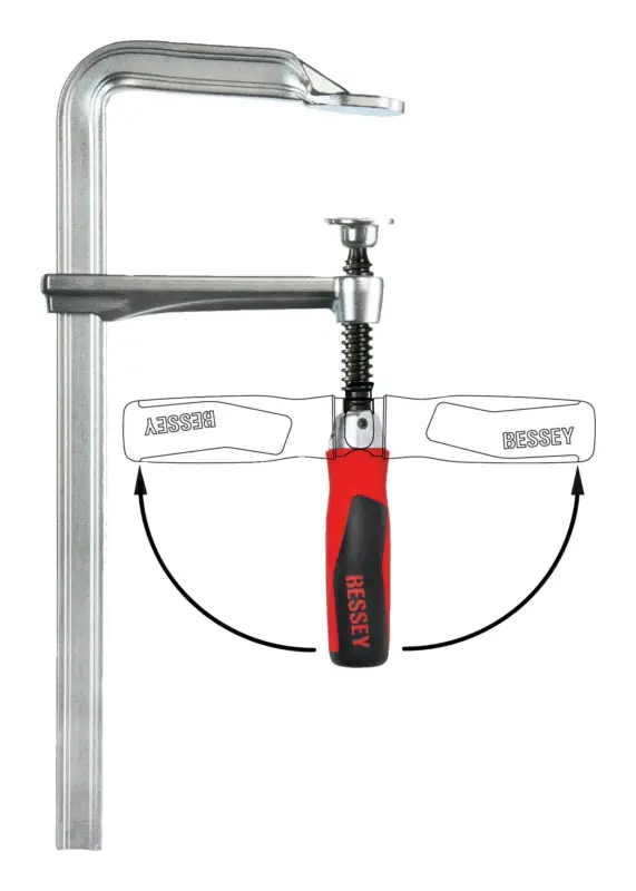 Bessey Schraubzwinge Ganzstahl mit 2-Komponenten-Heft 300 x 120 mm Klappgriff Schnäppchen