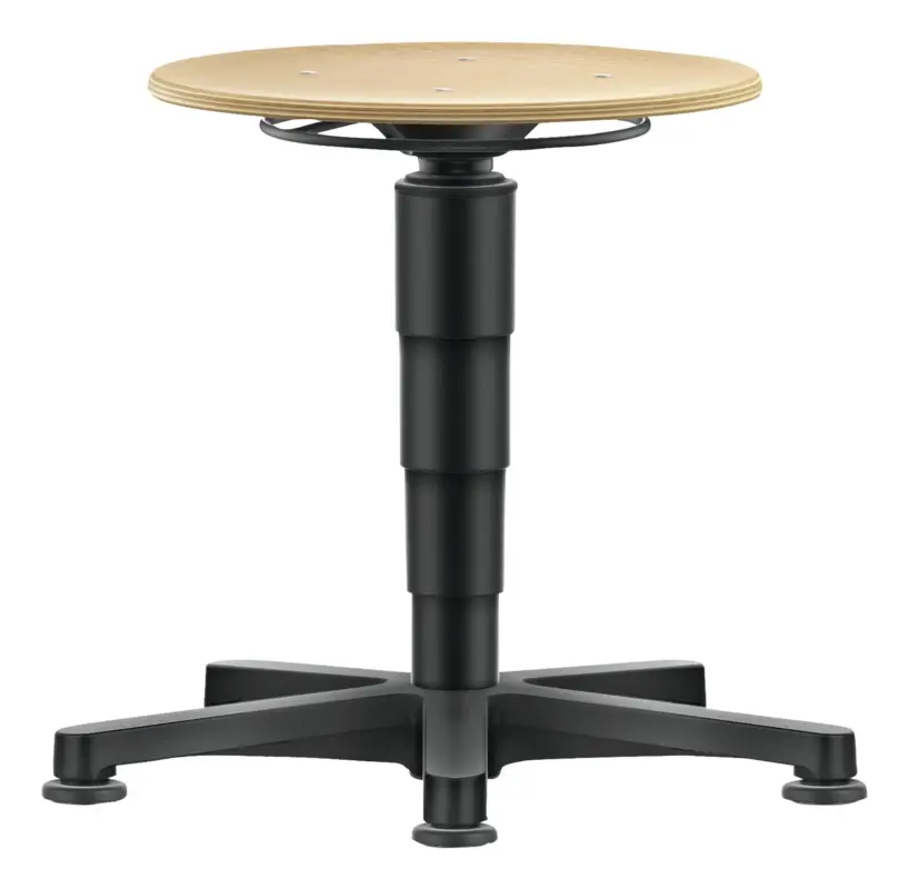 Bimos Drehhocker Holz Rundsitz Sitzhöhe 450 - 650 mm mit Gleiter Schnäppchen