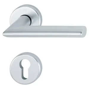 Hoppe Stockholm Aluminium-Rosetten-Türgriff-Garnitur 1140/42KV/42KVS, Profilzylinder, mit Schlüsselrosetten für Innentüren - silberfarben Garantierte Lieferung