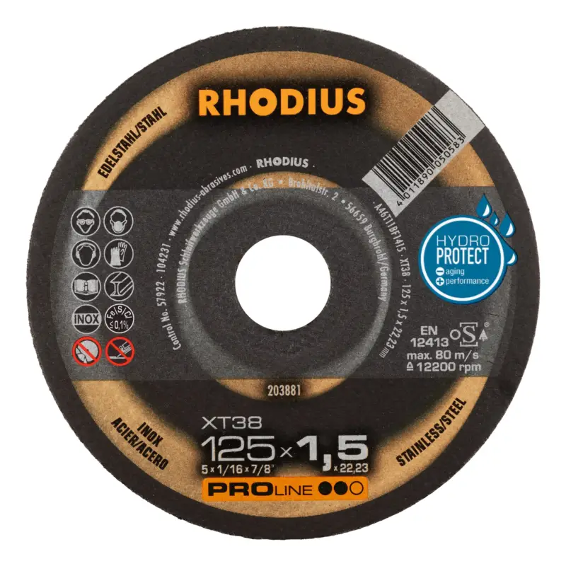 Rhodius PROline XT38 Extradünne Trennscheibe - 125 x 1,5 x 22,23 mm Highlight