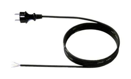 Bachmann Netzanschlussleitung 5m 3x1,5qmm Gummi schwarz SCHUKO-Stecker gerade Aderendhülse 0-70°C 250V Top-Preis
