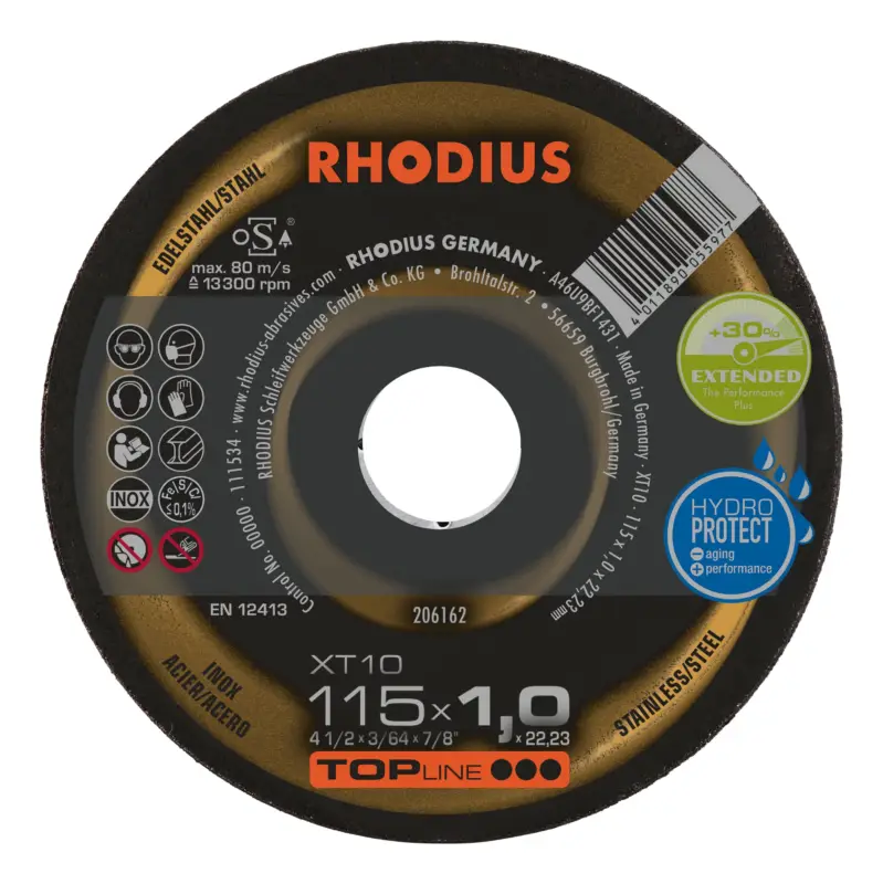Rhodius TOPline XT10 Extradünne Trennscheibe - 115 x 1 x 22,23 mm Preis Gesenkt