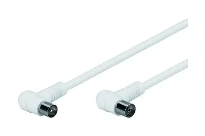 Goobay Koaxkabel mit F Winkelstecker Winkelbuchse 1,5m 75 Ohm doppelt geschirmt weiß Versand Am Gleichen Tag