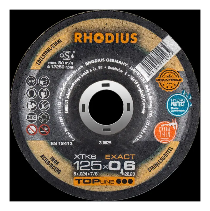 Neue Ware Rhodius TOPline XTK6 EXACT Extradünne Trennscheibe - 125 x 0,6 x 22,23 mm