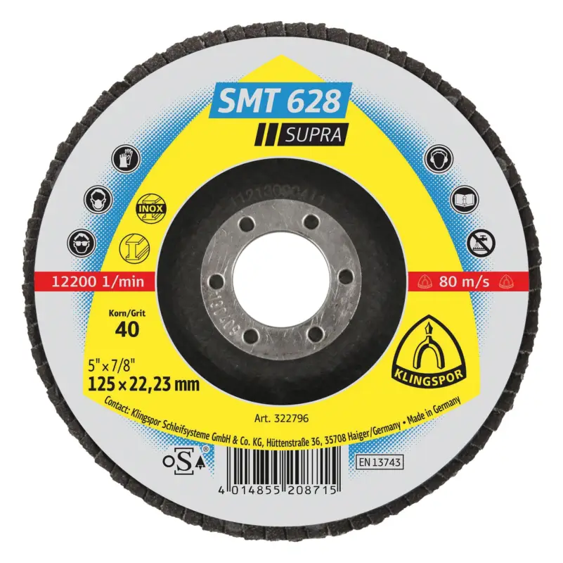 Klingspor Schleifmopteller SMT628 125 mm K40 gerade Angebot