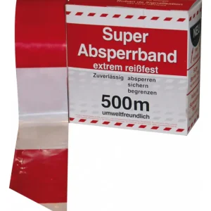 Rabatt Kelmaplast Absperrband rot / weiss 500 m-Rolle