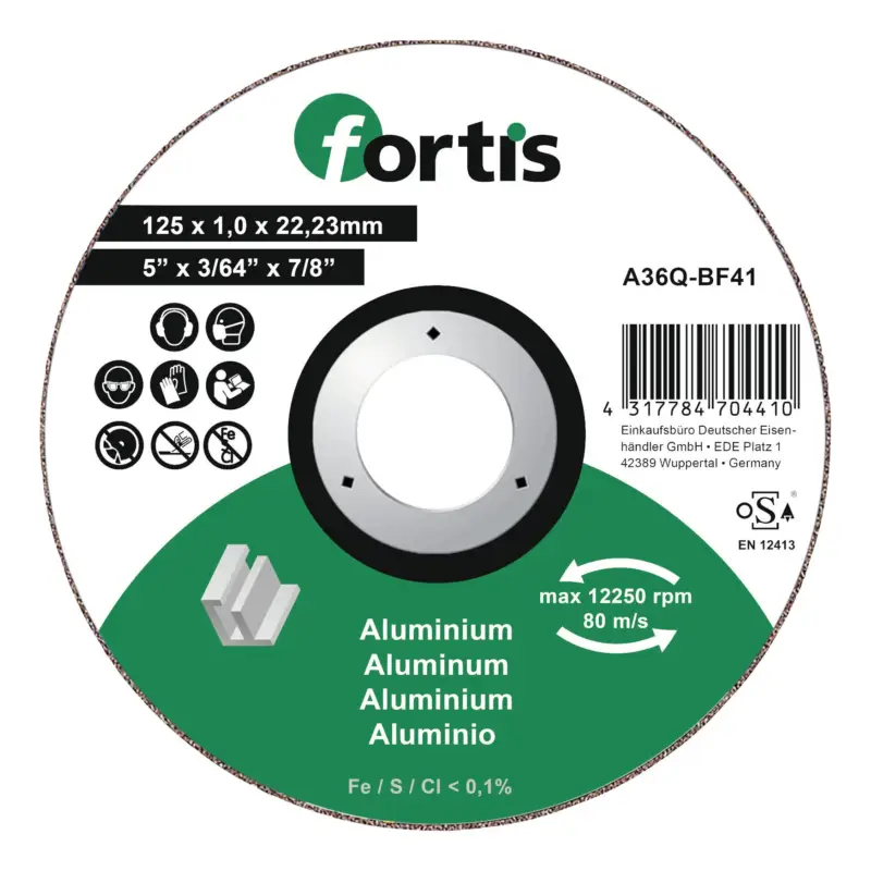 Ausverkauf Fortis Trennscheibe ALU-NE 125 x 1 mm gerade