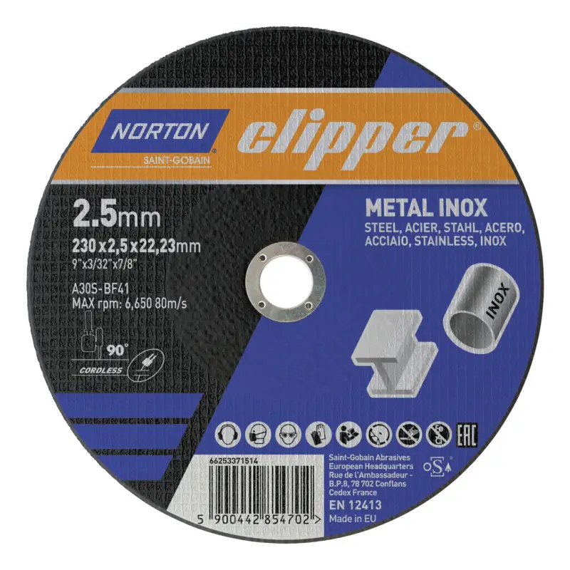 Clipper Trennscheibe Metall-Inox A30S-230 x 2,5 x 22,23 mm(Verpackungseinheit: 25Stück) Letzte Chance