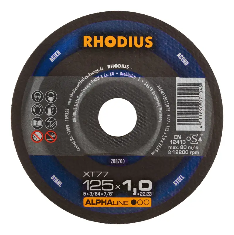 Rhodius ALPHAline XT77 Extradünne Trennscheibe - 125 x 1 x 22,23 mm Super-Preis