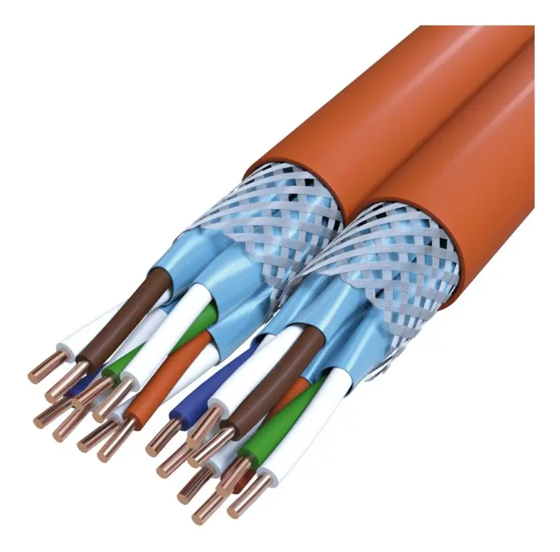 Günstig Datenkabel Cat7 Dca 2 x 4 x 2xAWG23 orange TR500 Halogenfrei nach EN 50267-2-2(Verpackungseinheit: 1Meter)