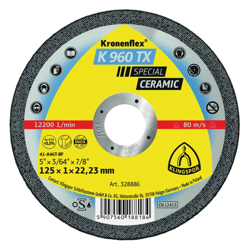 Klingspor Trennscheibe K960 TX 125 x 1 mm gerade Zertifiziert