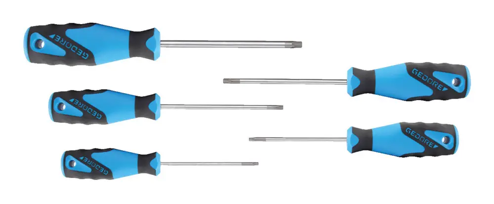 Gedore Blau 2163 TXB-05 3K-Schraubendreher-Satz 5-teilig TX Stift T10-T30 Top-Seller