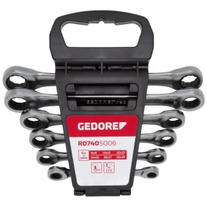 Gedore Red R07405006 Doppel-Ringratschenschlüssel-Satz SW8-19 mm 6-teilig Highlight