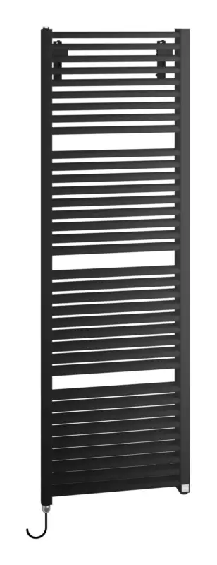 Kermi Duett-E Bad- und Wohnheizkörper WWS - Regler Ausführung rechts 484 x 1188 x 74 mm - Schwarz Soft (RAL 9005 MT) / Schwarz Letzte Chance