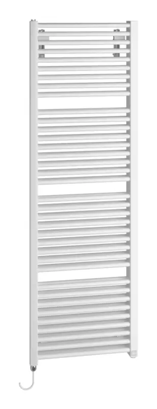 Bestpreis Kermi Duett-E Bad- und Wohnheizkörper WWS - Regler Ausführung links 484 x 1796 x 74 mm - Weiß Soft (RAL 9016 MT) / Weiß