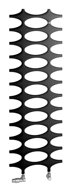 Kermi Ideos Bad- und Wohnheizkörper Ausführung links 508 x 1901 x 35 mm - Schwarz Soft (RAL 9005 MT) Sonderaktion