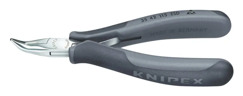 Knallerangebot Knipex Elektronik Greifzange ESD 115 mm flach runde gebogene Backen