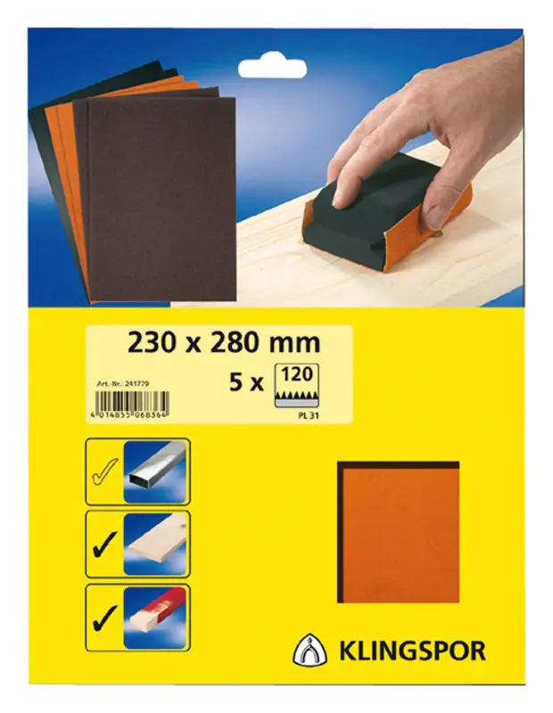 Jetzt Kaufen Klingspor SB-Schleifpapier Pl31 230 x 280 mm K40