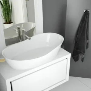 Garantierte Lieferung Hoesch Namur Lounge Aufsatz-Waschbecken ohne Hahnloch 500 x 300 mm - Mattweiß