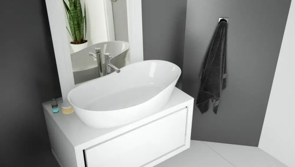 Garantierte Lieferung Hoesch Namur Lounge Aufsatz-Waschbecken ohne Hahnloch 500 x 300 mm - Mattweiß