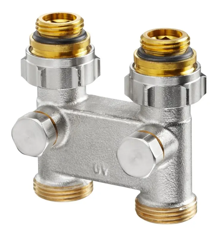 Mega-Angebot OVENTROP Umlenkstück mit Absperrung Durchgangsform G ½ AG x G ¾ AG Messing - vernickelt