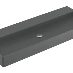 Abverkauf Villeroy & Boch Memento 2.0 Waschbecken für Möbel ohne Hahnloch ohne Überlauf Unterseite geschliffen 1200 x 470 x 150 mm - Graphite mit CeramicPlus