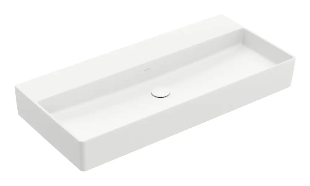 Neue Ware Villeroy & Boch Memento 2.0 Waschbecken ohne Hahnloch ohne Überlauf Unterseite ungeschliffen 1000 x 470 x 135 mm - Stone White mit CeramicPlus