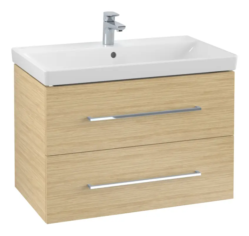 Direktkauf Villeroy & Boch Avento Waschbeckenunterschrank für Becken mittig 2 Auszüge 776 x 514 x 452 mm - Nordic Oak