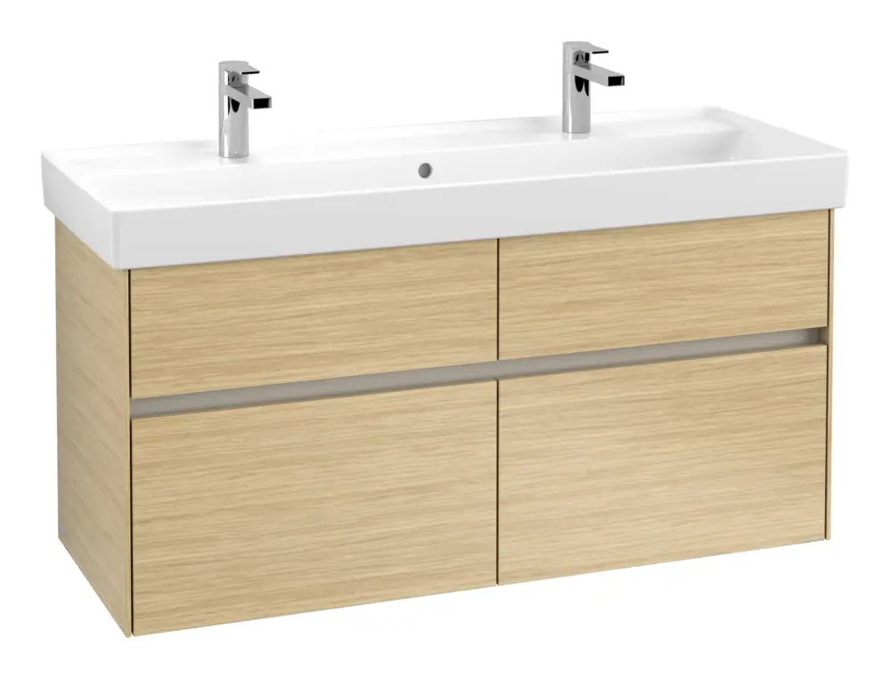 Villeroy & Boch Collaro Waschbeckenunterschrank für Becken mittig für Collaro 4 Auszüge 1154 x 546 x 444 mm - Nordic Oak / Soft Grey Neu