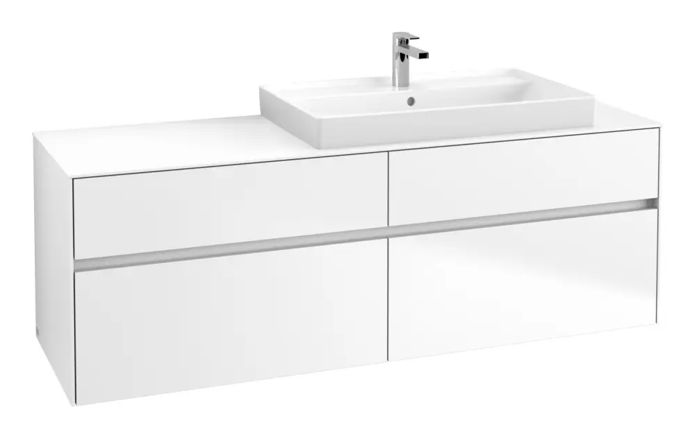 Villeroy & Boch Collaro Waschbeckenunterschrank für Becken rechts für 800 mm Waschtisch 4 Auszüge 1600 x 548 x 500 mm - White Matt Bestpreis