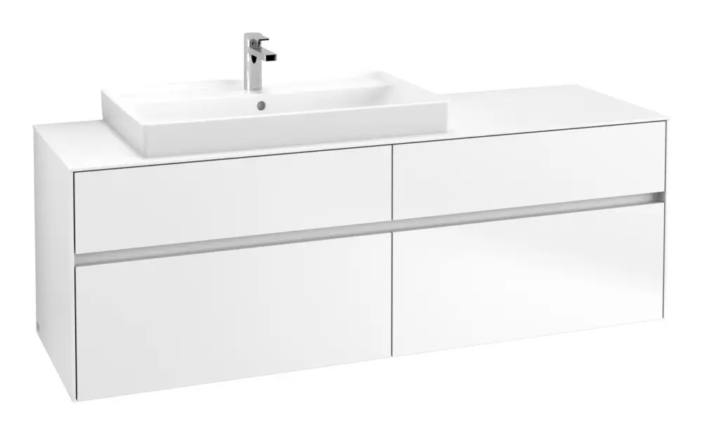 Villeroy & Boch Collaro Waschbeckenunterschrank für Becken links für 800 mm Waschtisch 4 Auszüge 1600 x 548 x 500 mm - White Matt Sale
