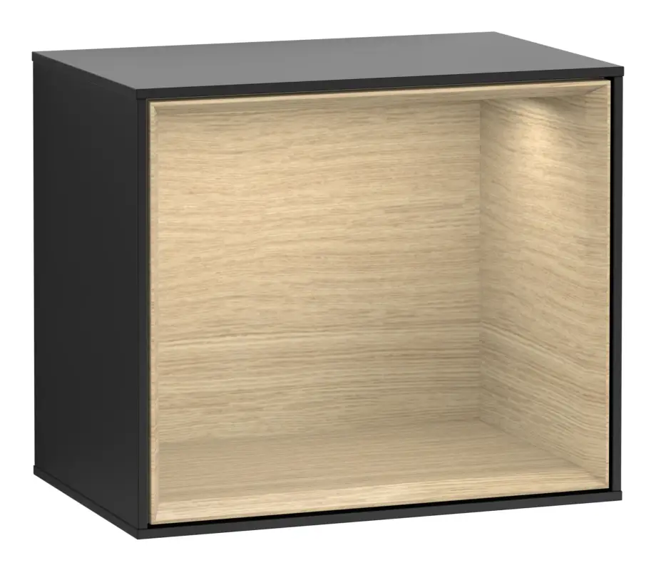 Villeroy & Boch Finion Regal mit Beleuchtung 418 x 270 x 340 mm - Black Matt Lacquer / Oak Veneer Solange Der Vorrat Reicht