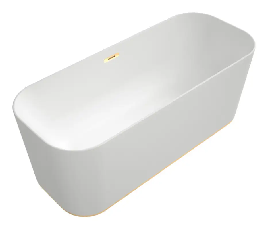 Bestseller Villeroy & Boch Finion Freistehende Badewanne mit Design-Ring und Emotion-Funktion 1700 x 700 mm - Stone White / Gold