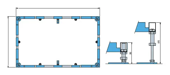 Villeroy & Boch Zubehör ViFrame Montagerahmen für größere Duschwannen inkl. Bodenunterstützung 400 x 820 x 100 mm Top-Preis