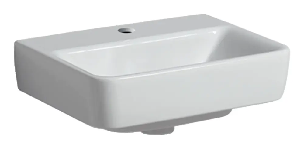 Geberit Renova Plan Handwaschbecken mit Hahnloch ohne Überlauf 450 x 340 mm - Weiß Top-Preis