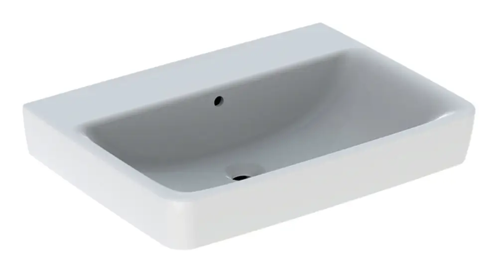 Geberit Renova Plan Waschtisch ohne Hahnloch mit Überlauf 650 x 480 mm - Weiß Meistverkauft