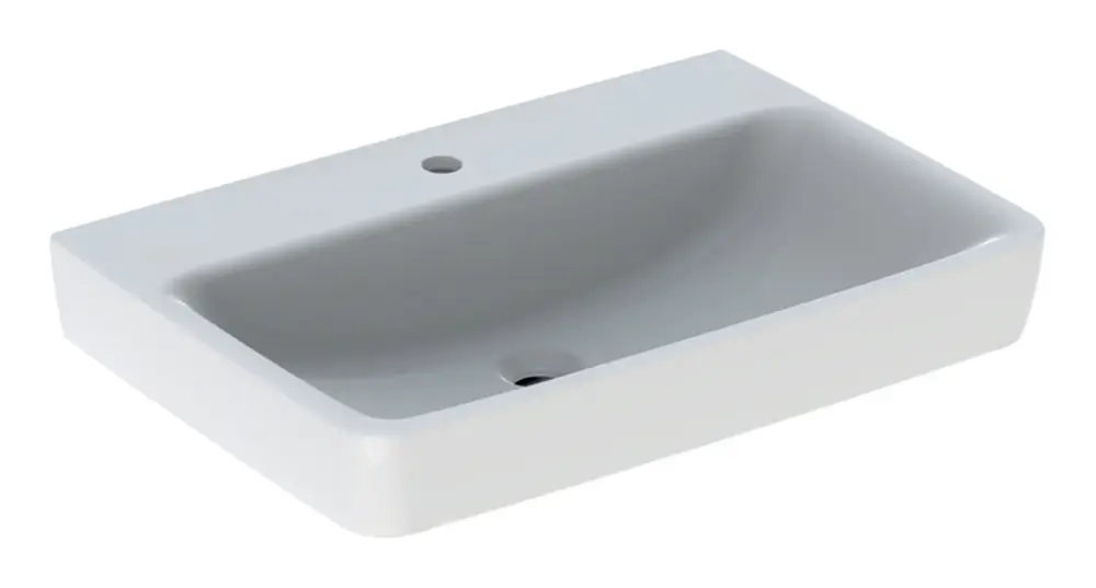 Beliebt Geberit Renova Plan Waschtisch mit Hahnloch ohne Überlauf 700 x 480 mm - Weiß mit KeraTect