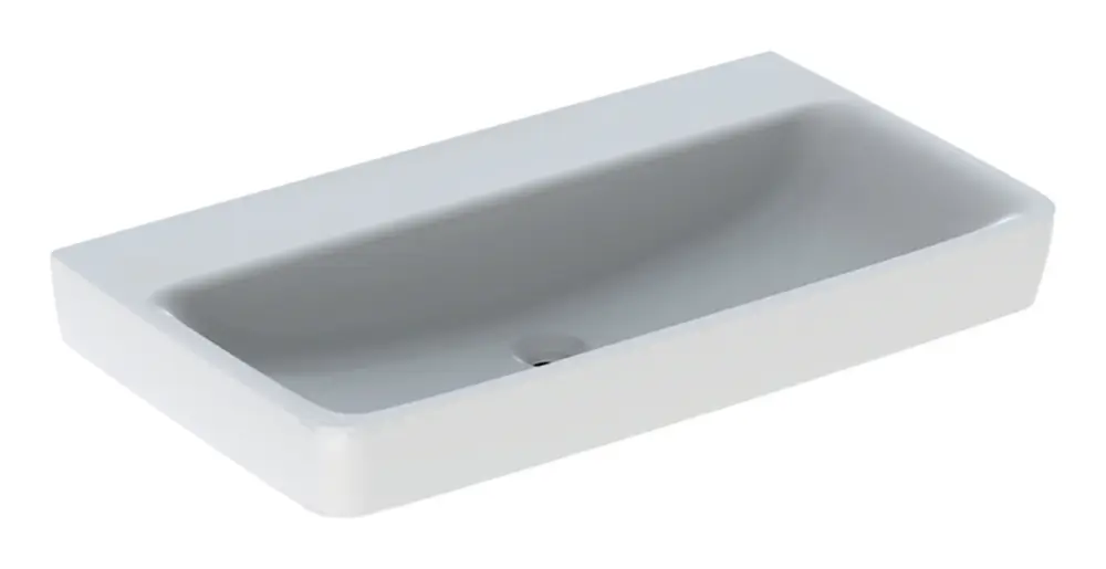 Geberit Renova Plan Waschtisch ohne Hahnloch ohne Überlauf 850 x 480 mm - Weiß mit KeraTect Sonderaktion