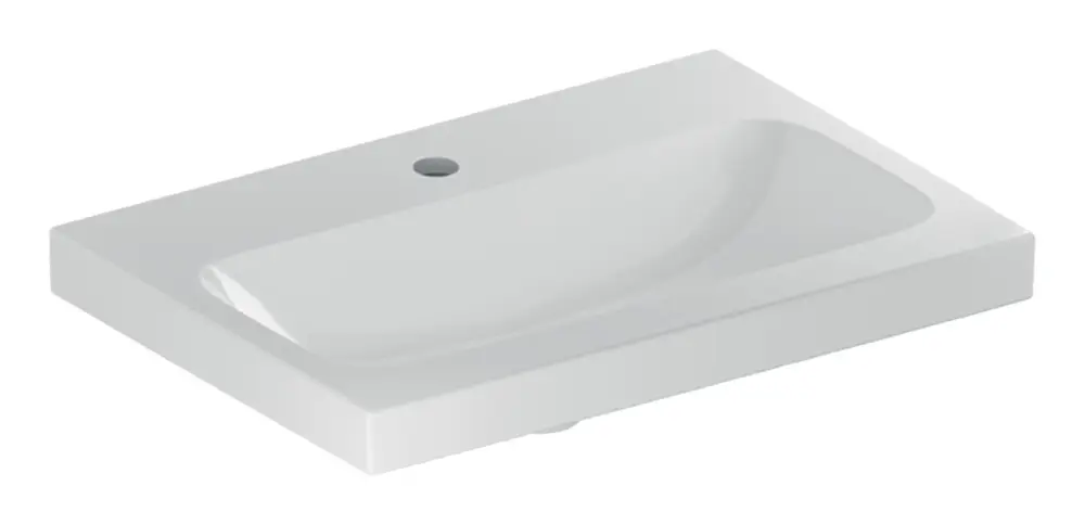 Solange Der Vorrat Reicht Geberit iCon Light Waschtisch mit Hahnloch ohne Überlauf 600 x 420 mm - Weiß