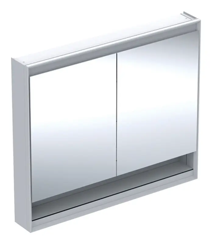 Geberit ONE Vorbau-Spiegelschrank mit Nische 2 Türen mit Beleuchtung 1050 x 900 x 150 mm - Weiß Sale