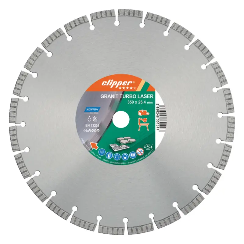 Solange Der Vorrat Reicht Clipper Diamant-Trennscheibe 350 x 25,4 mm Granit Turbo Laser