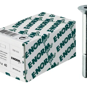 Versand Am Gleichen Tag E-NORMpro Senkschraube DIN 7991 8.8 galvanisch verzinkt mit Innensechskant M8 x 16 mm(Verpackungseinheit: 200Stück)