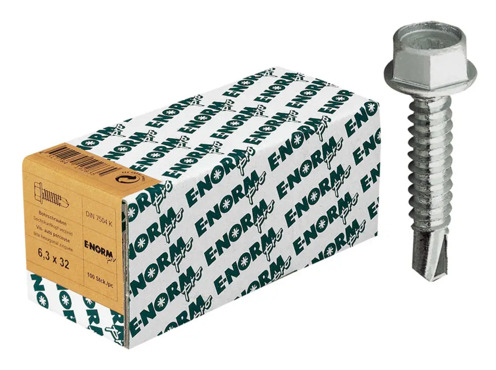 Nur Heute E-NORMpro Bohrschraube DIN 7504 Stahl galvanisch verzinkt mit Sechskantkopf K 3,5 x 19 mm(Verpackungseinheit: 100Stück)
