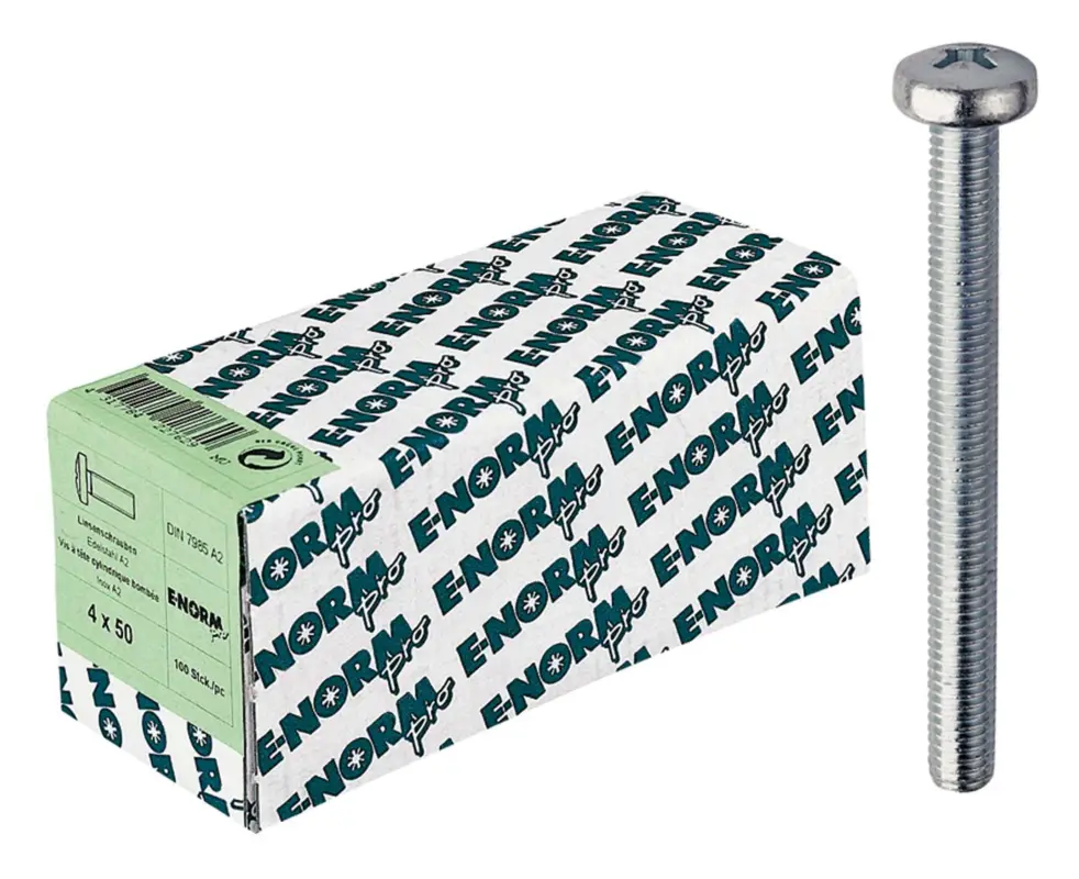 Beliebt E-NORMpro Linsenschraube DIN 7985Edelstahl A2 Kreuzschlitz H M5 x 50 mm(Verpackungseinheit: 100Stück)