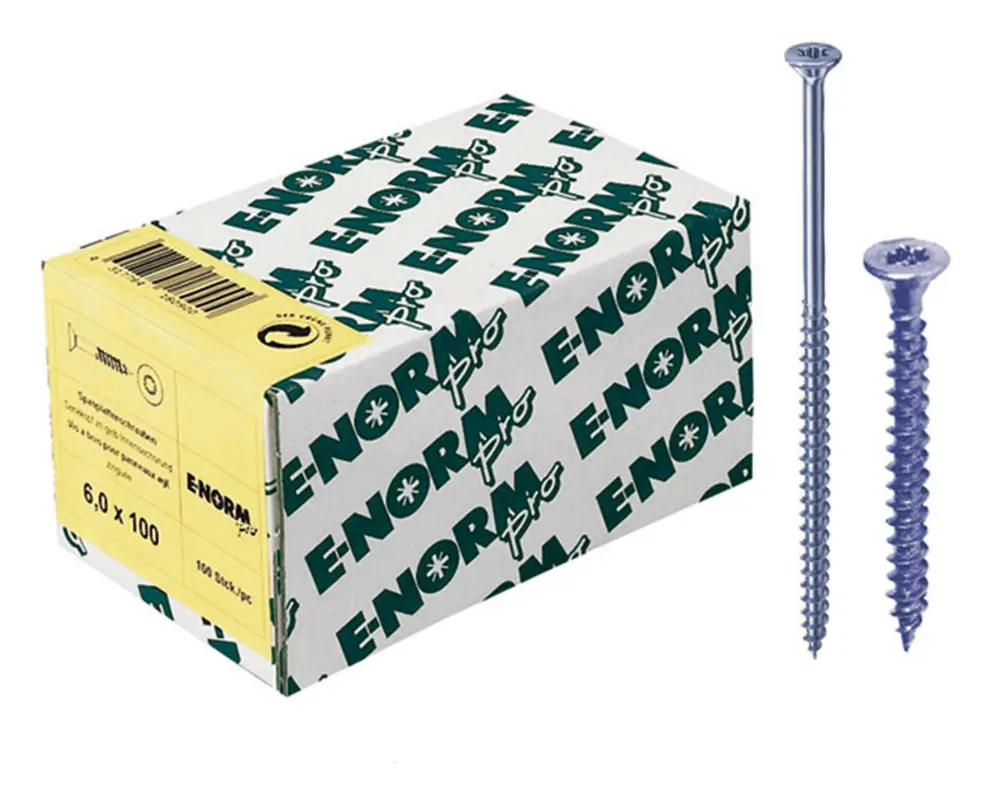 Top-Seller E-NORMpro Spanplattenschrauben Senkkopf verzinkt blau Teilgewinde Innenstern TX 3,5 x 25 / 18 mm(Verpackungseinheit: 1000Stück)