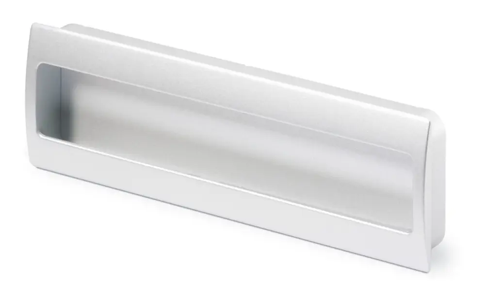 Aktuell Hettich New Modern Einsetzgriff Misnia, Bohrabstand 96, L 116 mm, B 54 mm, H 18,5 mm, Aluminium Optik