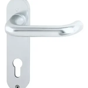 Super-Preis Hoppe Paris Aluminium-Kurzschild-Türgriff-Garnitur 138L/300K, Profilzylinder, für Innentüren (37-42 mm) - silberfarben