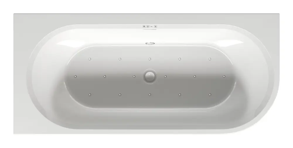 Echt Riho Desire Corner Vorwandbadewanne rechts LED-Beleuchtung Sparkle Mood 1840 x 840 mm - Weiß Glänzend