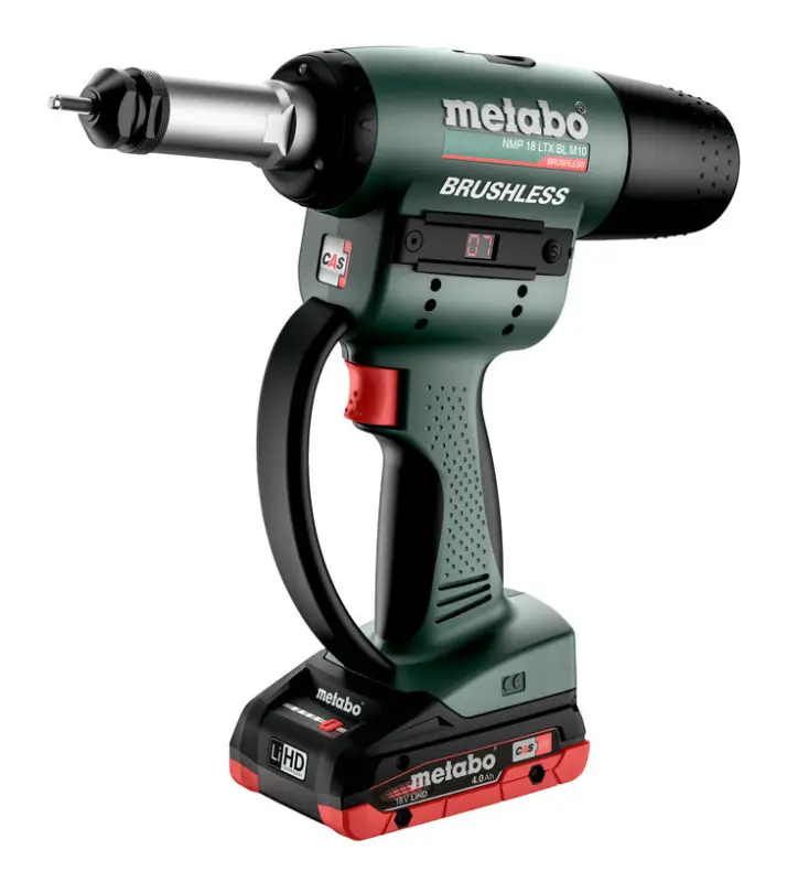Finale Aktion Metabo NMP 18 LTX BL M10 Akku-Nietmutternpistole 2 x 4 Ah LiHD in MetaBox