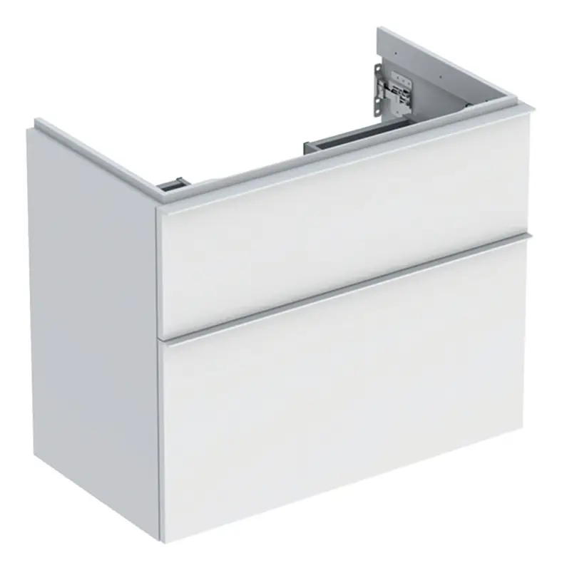Geberit iCon Waschtischunterschrank mit 2 Schubladen 740 x 615 x 416 mm - Dekor Weiß matt / Griff Weiß pulverbeschichtet matt Must-Have